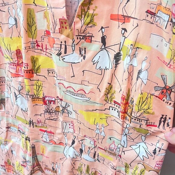 Vintage J. McLaughlin Women's Dress Sz 2 Parisian Ballet Print Dress‎ - Picture 4 of 5